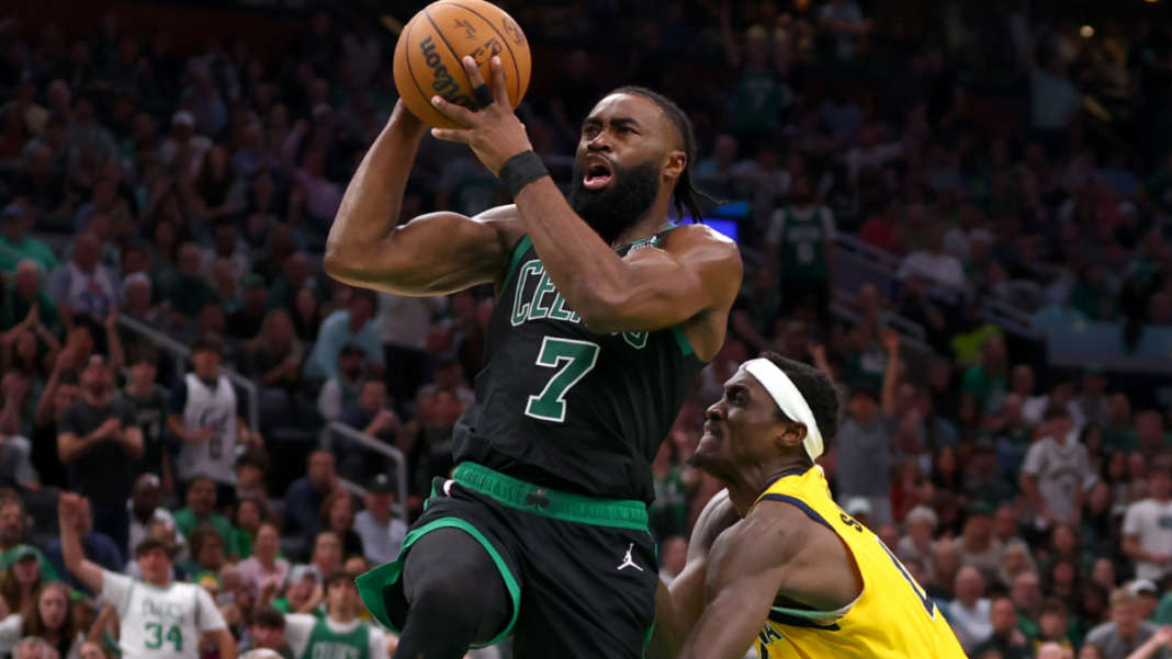 Celtics vs. Pacers: Jaylen Brown's relentless paint attack has Boston two wins from NBA Finals