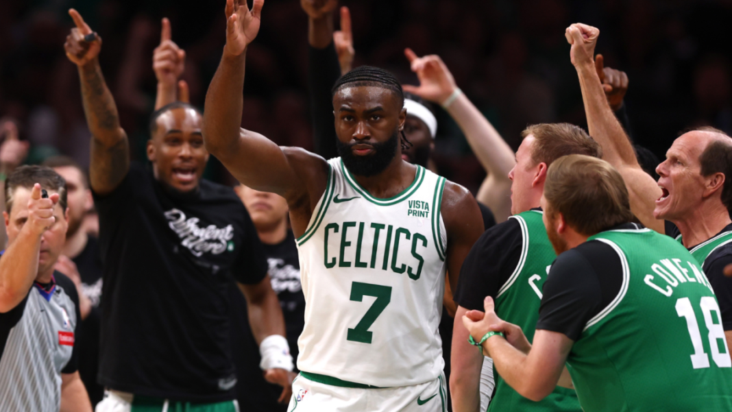 Celtics vs. Pacers score: Boston survives in Eastern Conference finals Game 1 after Jaylen Brown forces OT