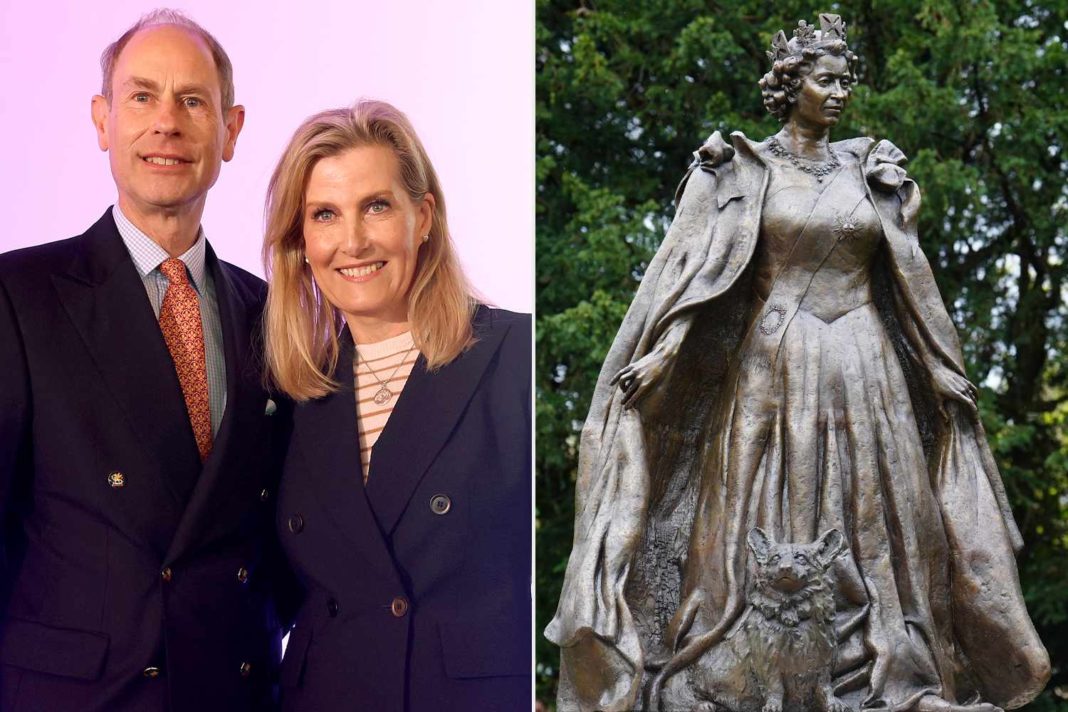 Prince Edward and Sophie, Duchess of Edinburgh, Become First Royals to See Queen Elizabeth's Memorial Statue