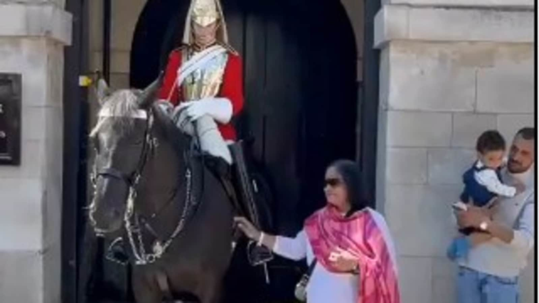 UK's King's Guard horse bites tourist after she touches it for photo | Watch