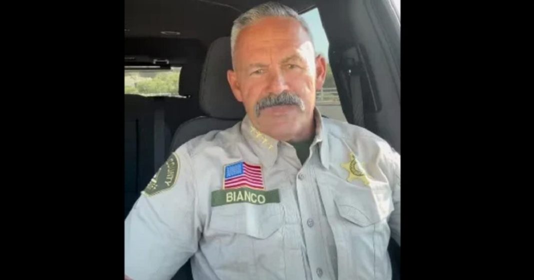 Chad Bianco, the sheriff of Riverside County, California.