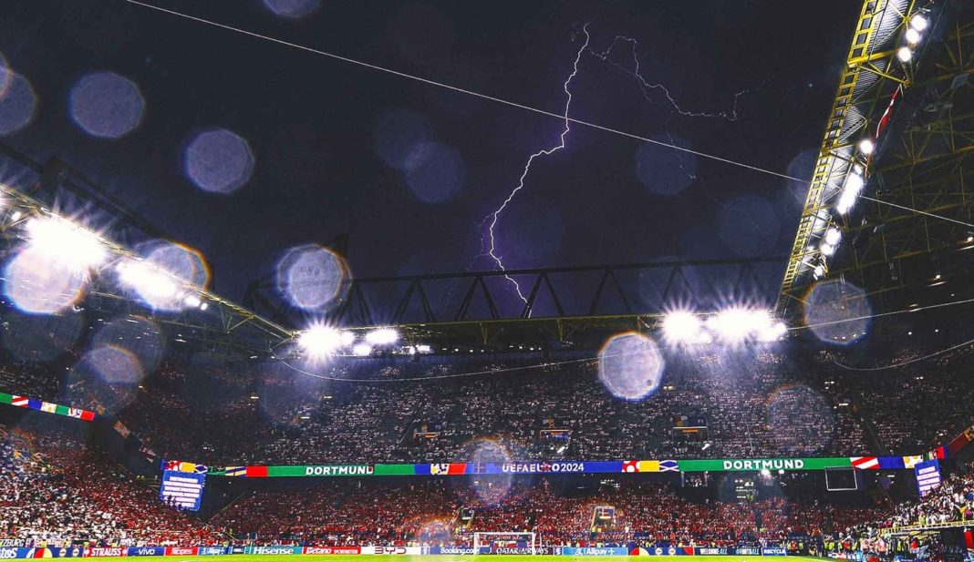 Euro 2024: Germany vs. Denmark match on pause due to lightning storm