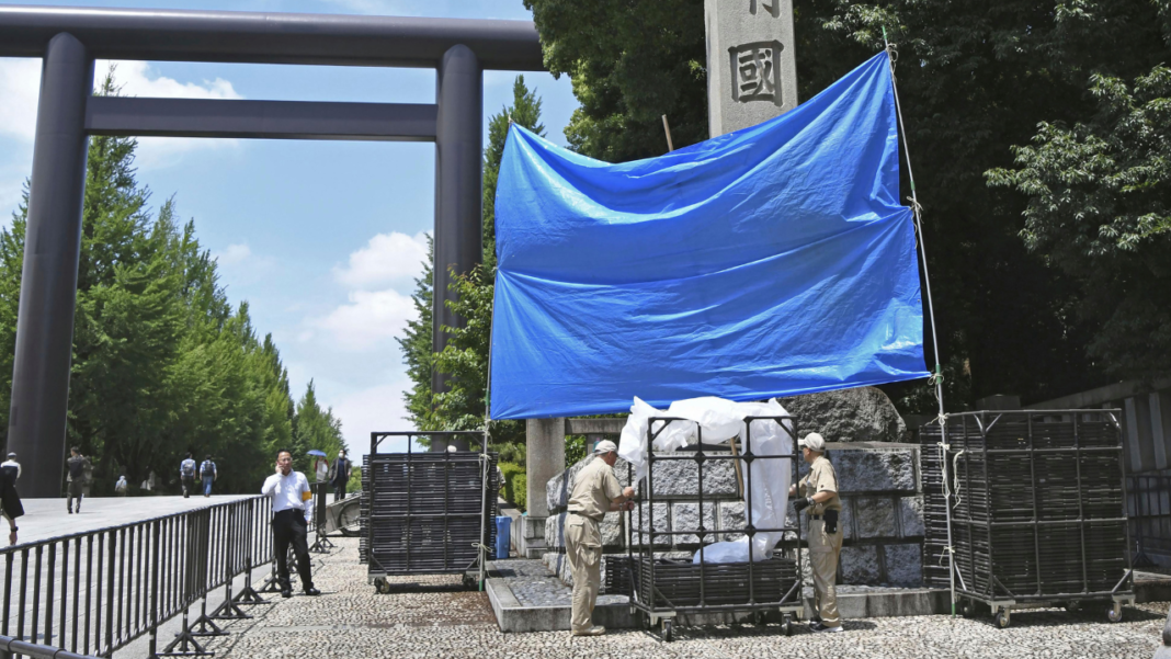 Police hunt for suspects after war shrine is defaced with graffiti in Tokyo