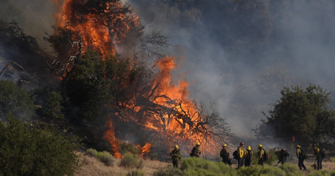 Wildfire burning north of Los Angeles spreads as evacuation orders issued