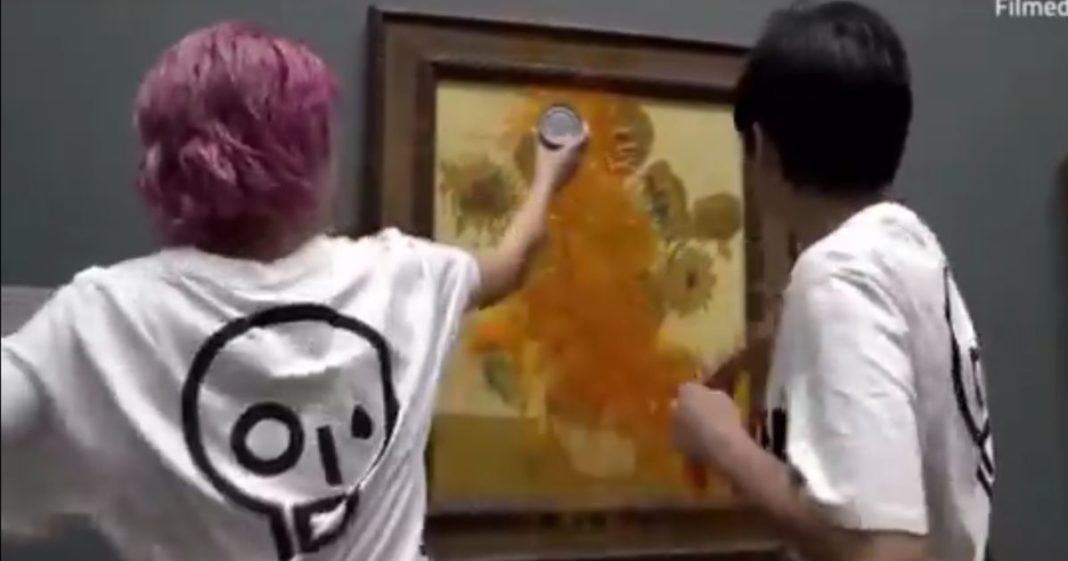 The two Just Stop Oil protesters threw soup at a valuable Van Gogh painting at London's National Gallery in October.