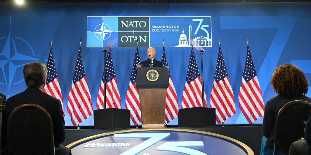 Biden calls Trump his vice president in awkward gaffe at high stakes news conference at NATO summit | Blaze Media