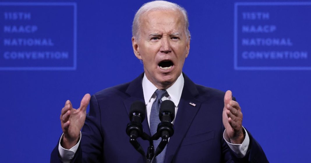 President Joe Biden speaks at the 115th NAACP National Convention in Las Vegas, Nevada, on Tuesday.