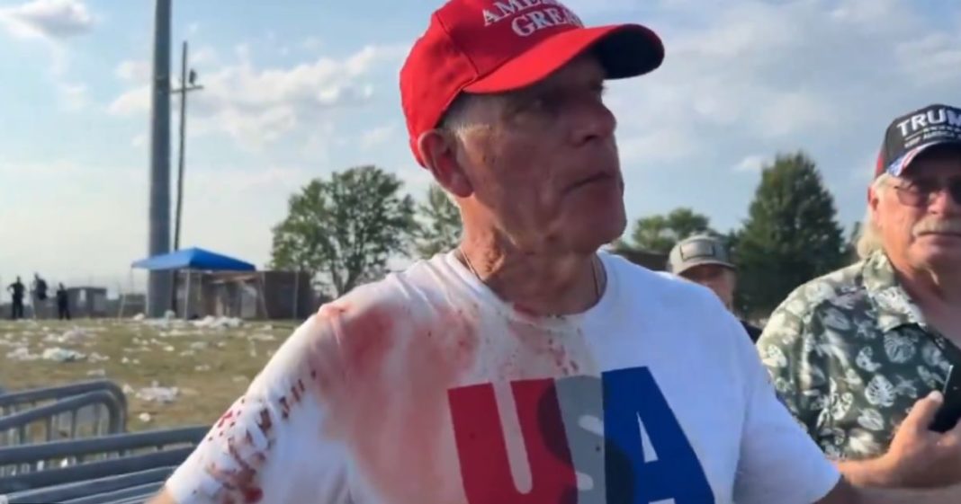 A man claiming to be an emergency room physician explaining what he saw at a chaotic rally where former President Donald Trump appeared to be shot.