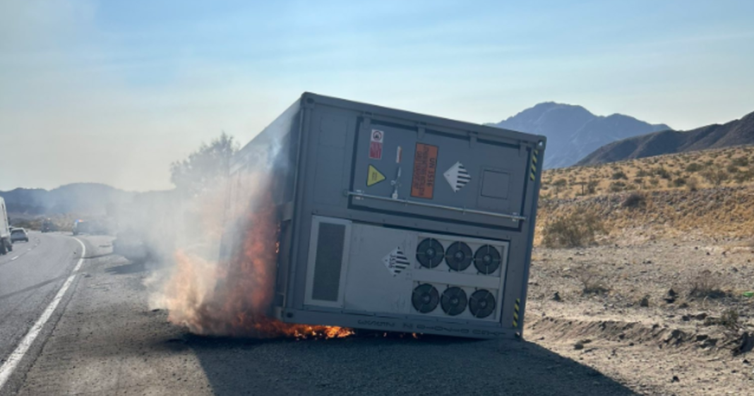 Drivers stranded as California-Las Vegas freeway partially shuts down due to lithium-ion fire