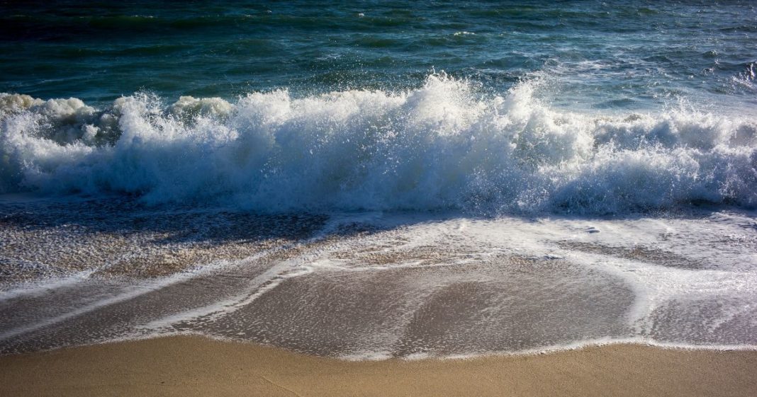 Waves break on the beach September 23, 2015 on Nantucket Island in Wauwinet, Massachusetts.