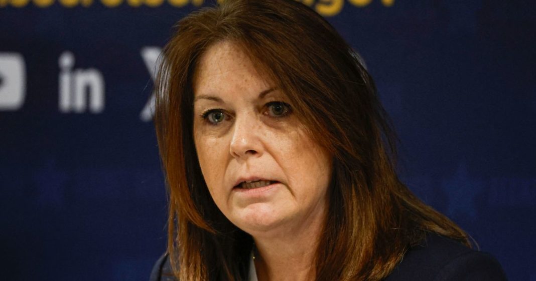 Secret Service Director Kimberly Cheatle speaks during a news conference at the Secret Service's Chicago Field Office in Chicago, Illinois, on June 4.