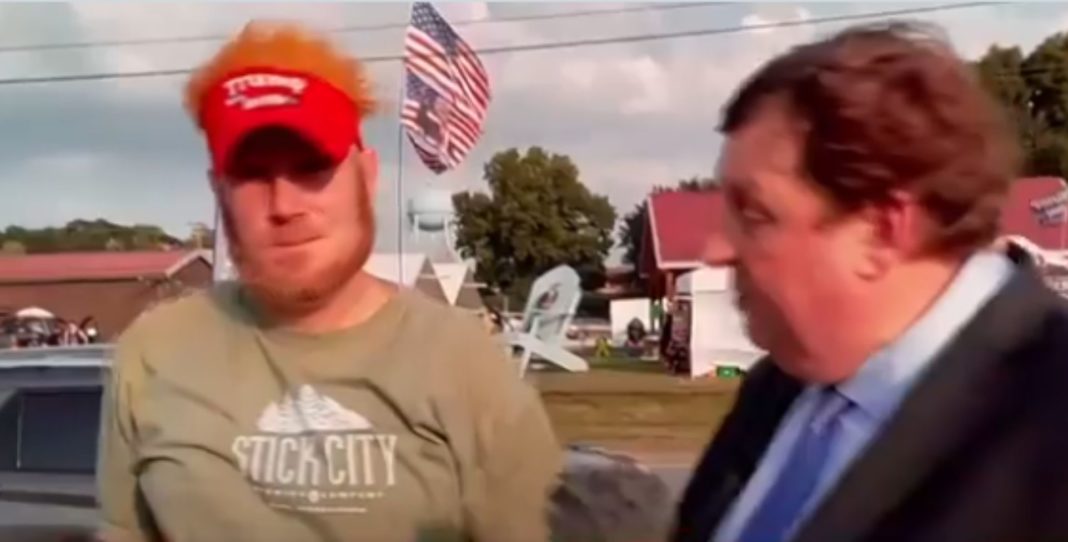 A man is interviewed about what he said he saw at the Trump rally on Saturday before shots rang out.