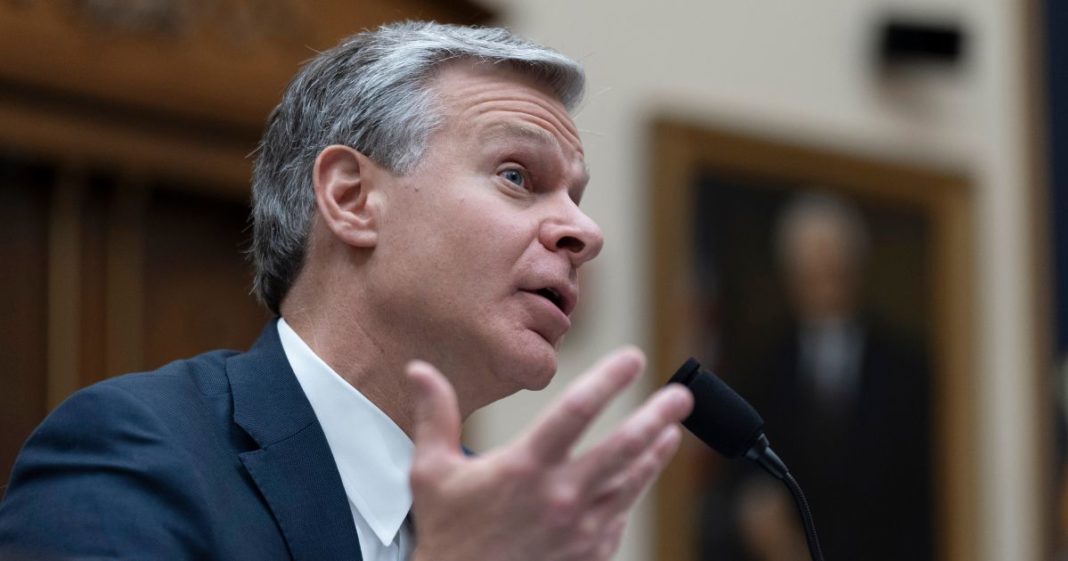 FBI Director Christopher Wray testifies before a House committee in Washington on Wednesday about the attempted assassination of former President Donald Trump at a campaign rally in Butler, Pennsylvania, on July 13.