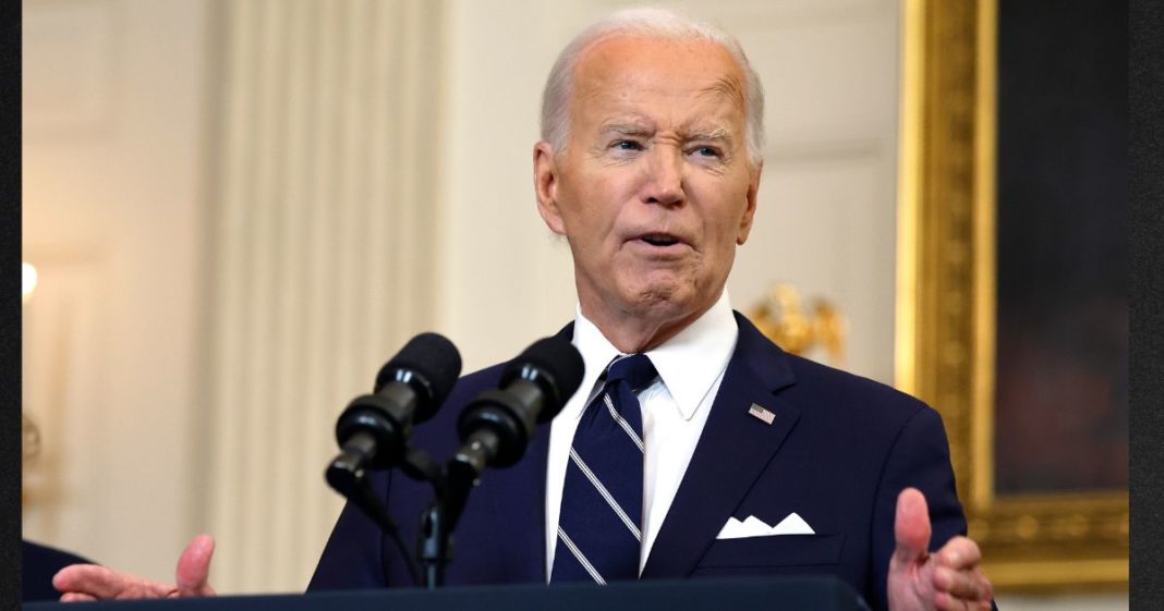 President Joe Biden delivers remarks on the release of Wall Street Journal reporter Evan Gershkovich and Paul Whelan from Russian captivity at the White House Thursday in Washington, D.C. The two, along with Alsu Kurmasheva, a dual U.S.-Russian citizen and Radio Free Europe journalist, were released in a prisoner exchange with Russia.