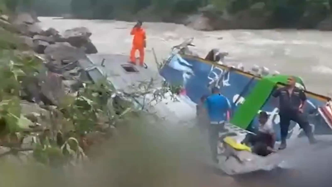 Indian bus carrying 40 passengers plunges into river in Nepal