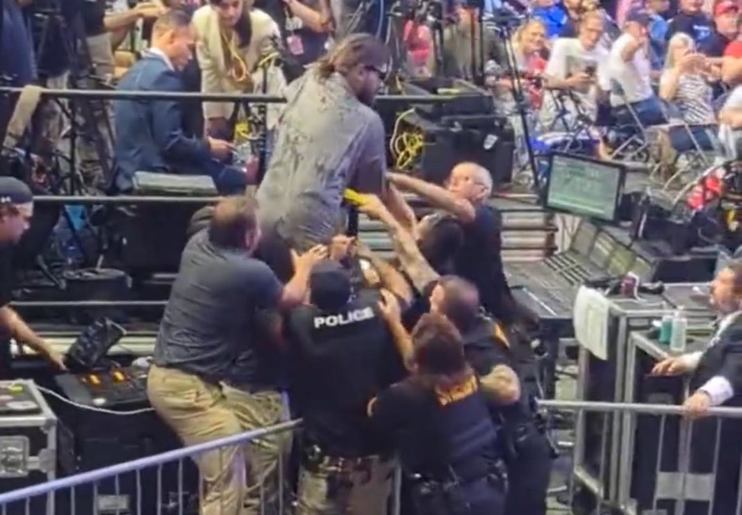 JUST IN: Crowd Cheers as Protester Who Tried to Breach Security Gets Manhandled and Tossed From Trump Johnstown Rally (VIDEO) | The Gateway Pundit | by Cristina Laila