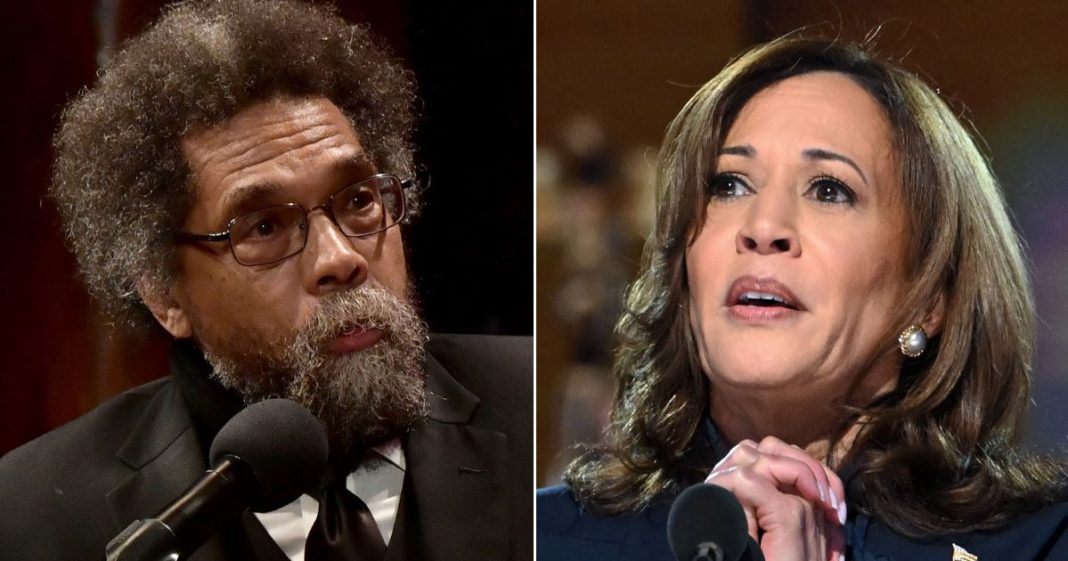 Independent presidential candidate Cornel West, left, indicated he had heard from a number of high-ranking Democratic Party leaders seeking to entice him to drop out of the race to help Vice President Kamala Harris.