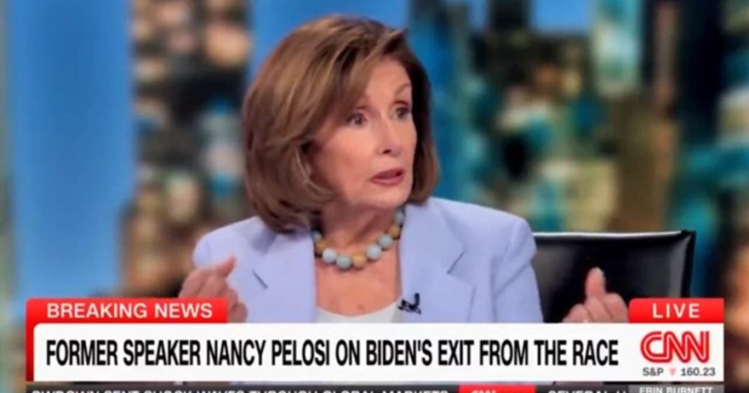 WATCH: Coup Plotter Nancy Pelosi's Brain Completely Breaks on Live TV While She Discusses Joe Biden's Exit from Presidential Race | The Gateway Pundit | by Cullen Linebarger