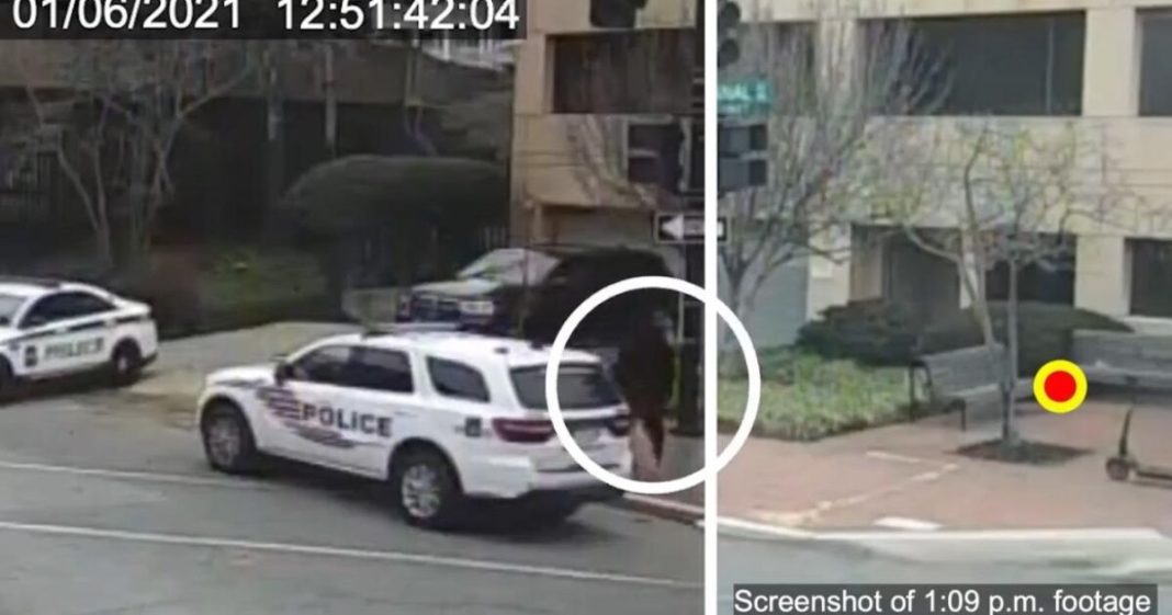 WATCH: New Video From January 6 Shows Police Officer Carrying a Bag Toward Location of DNC 