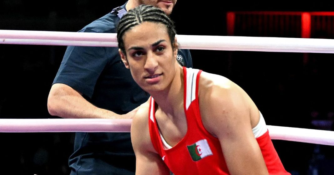 Algeria's Imane Khelif leaves after her women's 66kg preliminaries round of 16 boxing match against Italy's Angela Carini during the Paris 2024 Olympic Games.