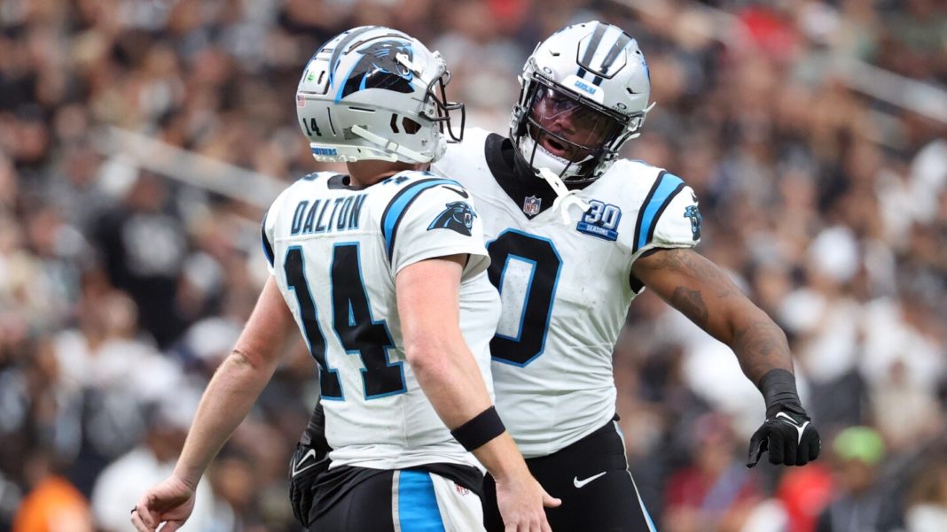 Andy Dalton's big day leads Panthers to 36-22 victory over Raiders