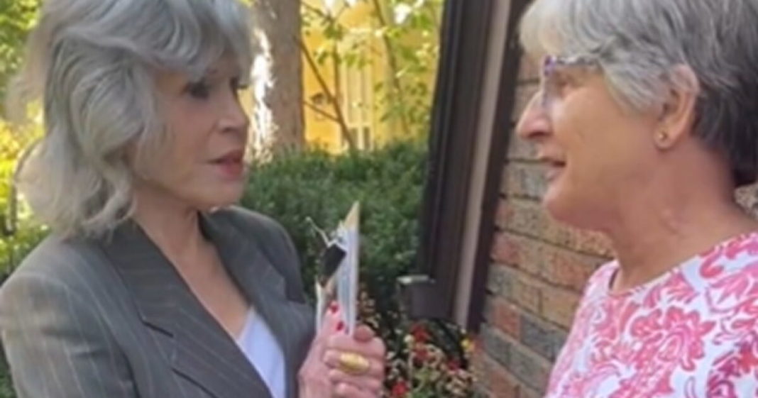 COMMIES FOR KAMALA? Hanoi Jane Fonda Campaigning Door-to-Door for Harris in Michigan (VIDEO) | The Gateway Pundit | by Mike LaChance