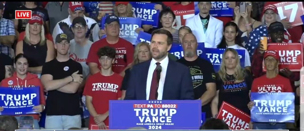 JD Vance Holds Rally in Newton, PA, Says of President Trump-