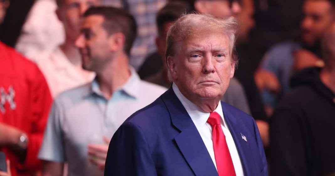 Former U.S. President Donald Trump attends UFC 302 at Prudential Center on June 01, 2024 in Newark, New Jersey.