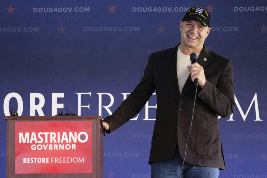 Pennsylvania Republican state Sen. Doug Mastriano is seen in a 2022 file photo during his gubernatorial campaign.