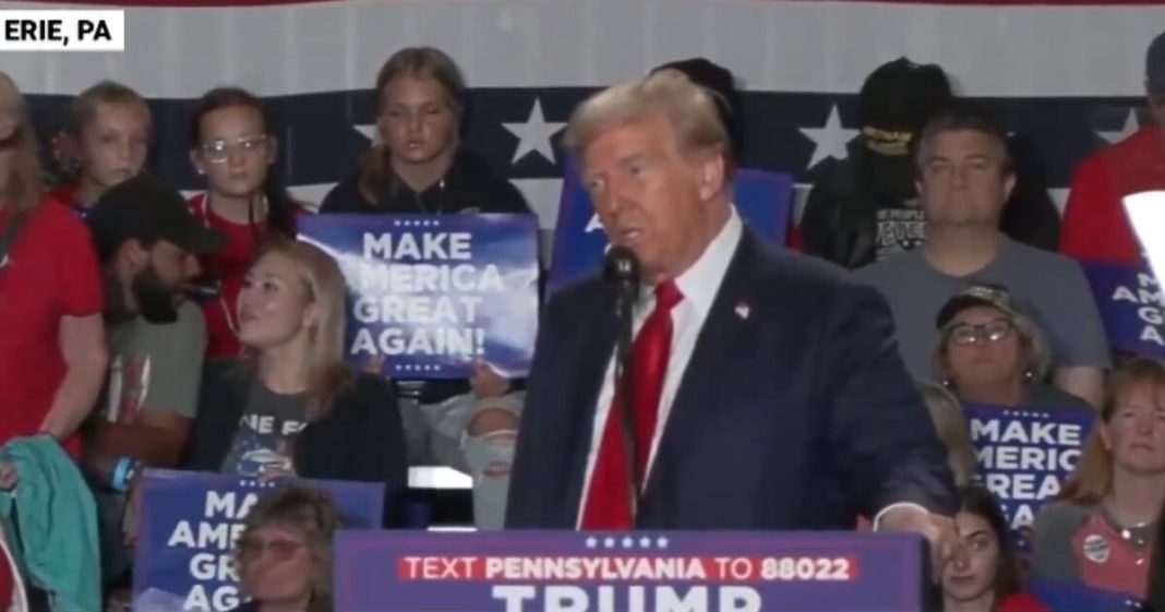 President Trump Rips Kamala Harris at Erie, PA Rally on the Border Crisis — 