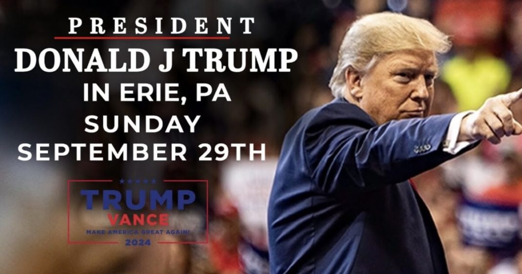 WATCH LIVE: President Trump Holds Rally in Erie, Pennsylvania | The Gateway Pundit | by Jordan Conradson