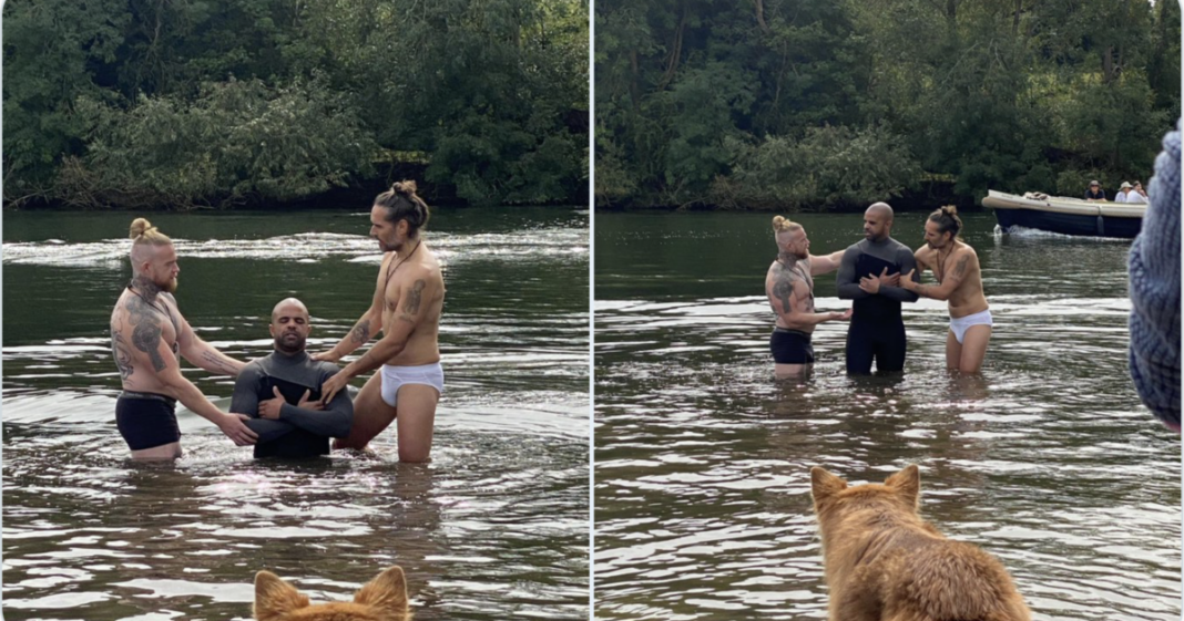 Why Is Russell Brand Baptizing People….In His Tightey Whiteys? * 100PercentFedUp.com * by Noah