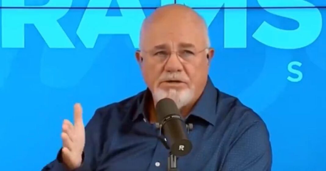 Financial guru Dave Ramsey seen on his show while endorsing former President Donald Trump.