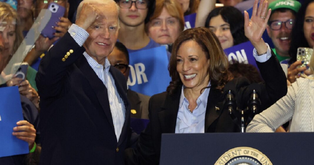 President Joe Biden and Vice President Kamala Harris are pictured at a Labor Day campaign event in Pittsburgh on Sept. 2.