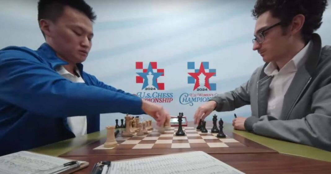 Christopher Yoo, 17, left, was reportedly angry after losing a match to Fabiano Caruana, right.