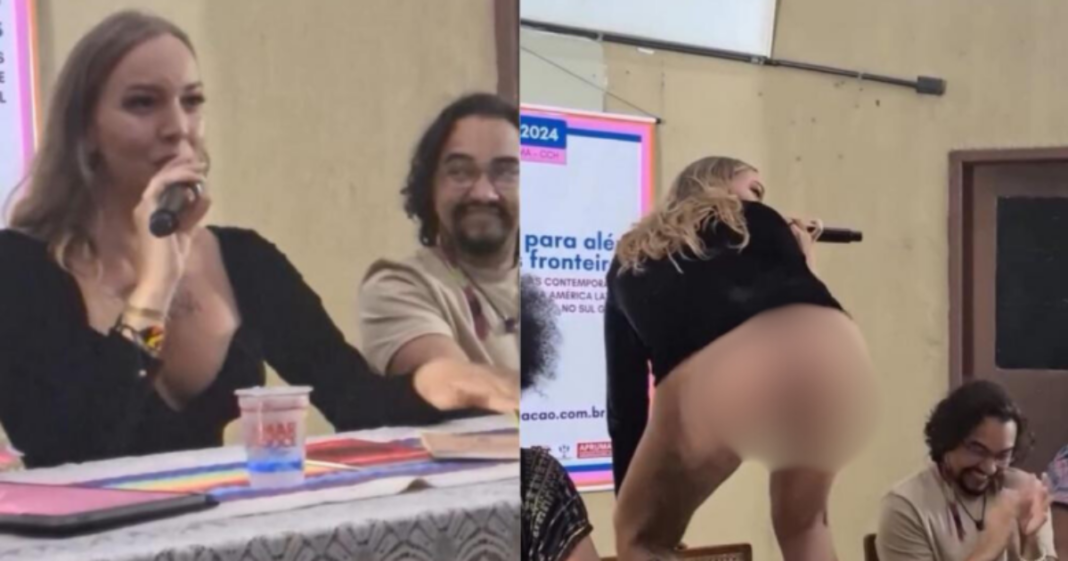 DISGUSTING! Transgender Exposes Butt Cheeks During University Lecture: “Teaching with the A**” (VIDEO) | The Gateway Pundit | by Fernando de Castro