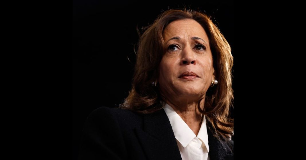 Vice President Kamala Harris speaking at East Carolina University in Greenville, North Carolina, in October 2024.