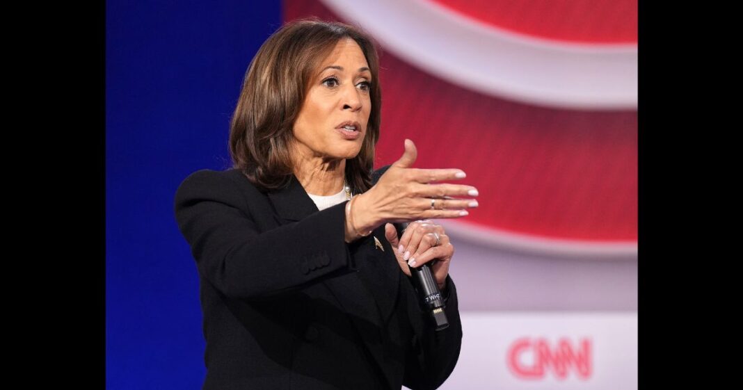 Democratic presidential candidate, U.S. Vice President Kamala Harris speaks during a CNN Presidential Town Hall at Sun Center Studios on October 23, 2024 in Aston, Pennsylvania.