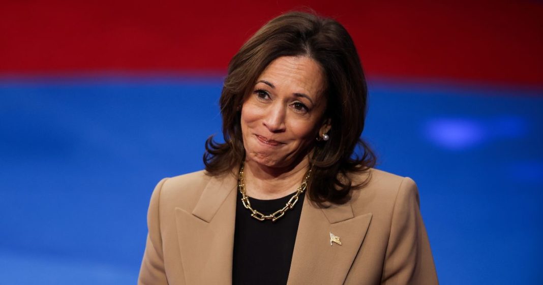 Democratic presidential nominee, U.S. Vice President Kamala Harris, takes a question from a member of the audience during a Univision town hall at Cox Pavilion at UNLV on October 10, 2024 in Las Vegas, Nevada.