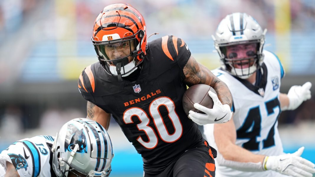 NFLPA reviewing fan pouring drink on Bengals RB Chase Brown in Charlotte