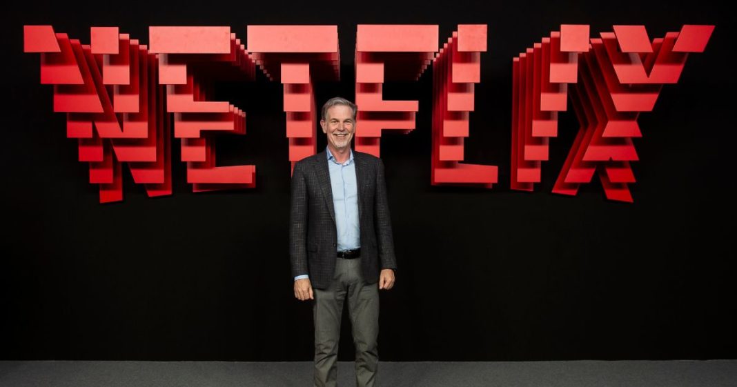 CEO Of Netflix, Reed Hastings, attends the red carpet during the Netflix presentation party at the Invernadero del Palacio de Cristal de la Arganzuela on April 4, 2019 in Madrid, Spain.