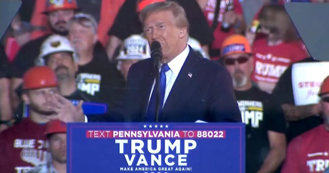 Pennsylvania Crowd Roars After Trump Calls Kamala Harris a 