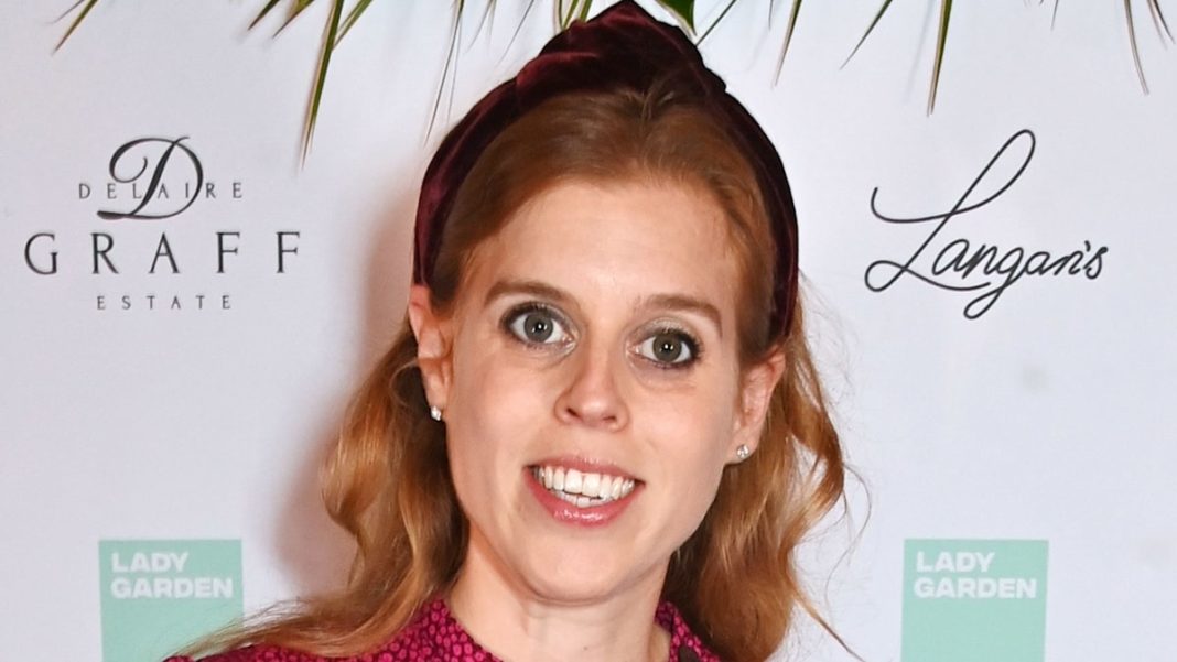 Princess Beatrice is elegant in raspberry floaty dress with tumbling curls