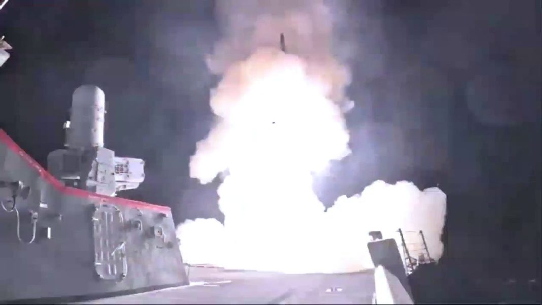 US guided-missile destroyers fires ballistic missile interceptors to defend Israel against Iranian barrage