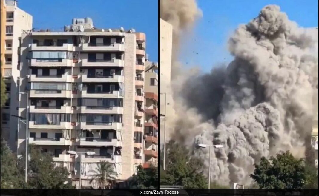 Video Shows Incoming Israeli Missile Turns Residential Building To Dust In Beirut